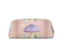 WXZYFP Motif champignon de dessin animé. La trousse est fabriquée en cuir croisé (PVC), doublure 100 % polyester et impression plein écran