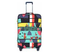 WXZYFP Motifs géométriques : la housse de protection pour la valise avec une impression unique double face vous aide à éviter de prendre la mauvaise valise pendant le voyage. Blanc, taille L