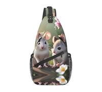 WXZYFP Mouse in Love C'est un sac à bandoulière décontracté pour homme avec une grande capacité de stockage et une poche plaquée de chaque côté., noir, taille unique