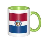 WXZYFP Mug en céramique bicolore avec drapeau de l'État du Missouri (double face), peut être utilisé pour l'eau potable ou comme artisanat