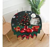 WXZYFP Nappe ronde avec motif sapin de Noël sur une seule face, adaptée pour différentes occasions et lavable
