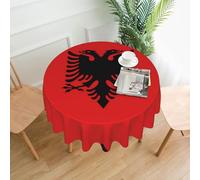 WXZYFP Nappe ronde imprimée avec drapeau albanais sur une seule face, adaptée pour différentes occasions et lavable