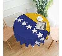WXZYFP Nappe ronde imprimée avec drapeau de la Bosnie-Herzégovine sur une seule face, adaptée pour différentes occasions et lavable