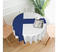 WXZYFP Nappe ronde imprimée avec drapeau finlandais sur une seule face, adaptée pour différentes occasions et lavable