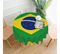 WXZYFP Nappe ronde imprimée drapeau du Brésil sur une seule face, adaptée pour différentes occasions et lavable