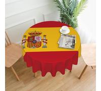 WXZYFP Nappe ronde imprimée drapeau espagnol sur une seule face, adaptée pour différentes occasions et lavable
