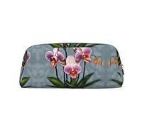 WXZYFP Orchidées florales : la trousse est fabriquée en cuir croisé (PVC), doublure 100 % polyester et impression plein écran