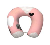 WXZYFP Oreiller en mousse à mémoire de forme en forme de U, protection confortable du cou, portable et lavable, adapté à de nombreuses occasions. Motif abstrait d'amour