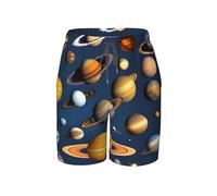 WXZYFP Pantalon de plage Solar System Planets pour jeunes, doux et respirant, avec cordon de serrage à la taille, adapté pour le sport et les loisirs., noir, Small Short