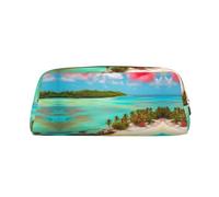WXZYFP Paysage des Caraïbes : la trousse est fabriquée en cuir croisé (PVC), doublure 100 % polyester et impression plein écran