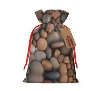 WXZYFP Pebbles in the Beach Sac cadeau en lin avec cordon de serrage pour Noël, anniversaire, fête, facile à laver