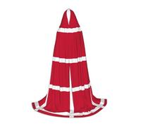 WXZYFP Petite cape à capuche drapeau danois pour adolescents, adaptée pour Halloween et les fêtes à thème, facile à laver et à entretenir.