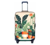 WXZYFP Petite plante verte de dessin animé. La housse de protection pour la valise avec une impression unique double face vous aide à éviter de prendre la mauvaise valise pendant le voyage. Blanc