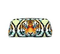 WXZYFP Petite tête de tigre : la trousse est fabriquée en cuir croisé (PVC), doublure 100 % polyester et impression plein écran