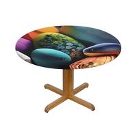 WXZYFP Pierres colorées : une variété de nappes rondes, fabriquées en 100 % polyester, peuvent protéger la table.