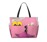 WXZYFP Pink Sand Beach C'est un sac de voyage de plage de grande capacité fabriqué en 100 % polyester et dispose de 7 poches qui peuvent contenir beaucoup d'articles. Noir, taille unique