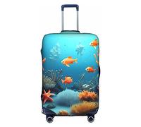 WXZYFP Poisson corail sous l'eau La housse de protection pour la valise avec une impression unique double face vous aide à éviter de prendre la mauvaise valise pendant le voyage.