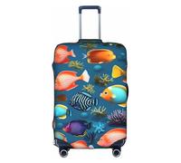 WXZYFP Poisson de récif sous-marin. La housse de protection pour la valise avec une impression unique double face vous aide à éviter de prendre la mauvaise valise pendant le voyage., blanc, taille L