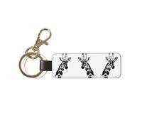 WXZYFP Porte-clés de voiture girafe noir et blanc - Personnalité créative - Serrure simple - Pour homme et femme - Cordon de couple.