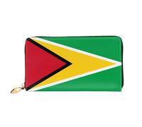 WXZYFP Portefeuille long en cuir avec drapeau de la Guyane, impression double face, matériau en cuir microfibre, unisexe, imperméable et durable