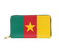 WXZYFP Portefeuille long en cuir avec motif drapeau du Cameroun - Impression double face - Cuir microfibre - Unisexe - Imperméable et durable