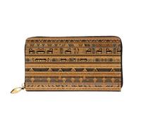 WXZYFP Portefeuille long en cuir égyptien frescoes, impression double face, matériau en cuir microfibre, unisexe, imperméable et durable