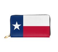 WXZYFP Portefeuille long en cuir Flag of Texas, impression double face, matériau en cuir microfibre, unisexe, imperméable et durable