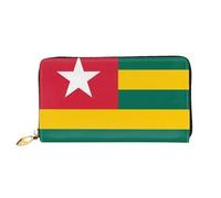 WXZYFP Portefeuille long en cuir Flag of Togo, impression double face, matériau en cuir microfibre, unisexe, imperméable et durable, noir, taille unique