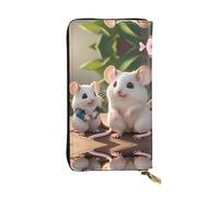 WXZYFP Portefeuille long en cuir imprimé double face, unisexe, 12 emplacements pour cartes de crédit, 3 emplacements pour espèces