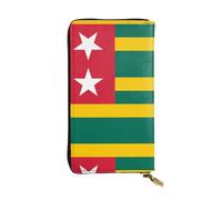 WXZYFP Portefeuille long en cuir imprimé double face, unisexe, 12 emplacements pour cartes de crédit, 3 emplacements pour espèces, drapeau du Togo