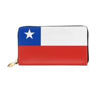 WXZYFP Portefeuille long en cuir motif drapeau du Chili, impression double face, matériau en cuir microfibre, unisexe, imperméable et durable