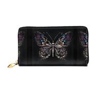 WXZYFP Portefeuille long en cuir Science Butterfly, impression double face, matériau en cuir microfibre, unisexe, imperméable et durable