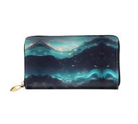 WXZYFP Portefeuille long en cuir Science Fiction Stars, impression double face, matériau en cuir microfibre, unisexe, imperméable et durable