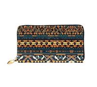 WXZYFP Portefeuille long en cuir texturé tribal africain, impression double face, cuir microfibre, unisexe, imperméable et durable