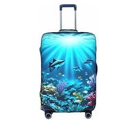 WXZYFP Rayons de corail sous-marins : la housse de protection pour la valise avec une impression unique double face vous aide à éviter de prendre la mauvaise valise pendant le voyage. Blanc, taille L