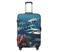 WXZYFP Requins sous la mer La housse de protection pour la valise avec une impression unique double face vous aide à éviter de prendre la mauvaise valise pendant le voyage.