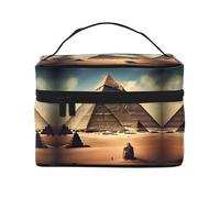 WXZYFP Rêver des pyramides de Khufu Trousse de maquillage portable multifonction avec design interne et externe, facile à organiser diverses fournitures.