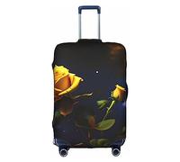 WXZYFP Roses jaunes Nuit étoilée. La housse de protection pour la valise avec une impression unique double face vous aide à éviter de prendre la mauvaise valise pendant le voyage. Blanc, taille L