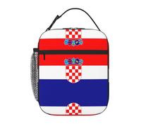WXZYFP Sac à déjeuner isotherme portable avec drapeau de la République de Croatie, couleurs riches, tissu Oxford (100 % polyester) + matelassage + PEVA