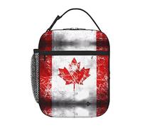 WXZYFP Sac à déjeuner isotherme portable avec drapeau du Canada rétro, couleurs riches, tissu Oxford (100 % polyester) + matelassage + PEVA