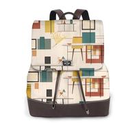 WXZYFP Sac à dos en cuir imprimé sur un seul côté pour femme, sac à dos multifonction, durable et pratique. Moderne du milieu du siècle