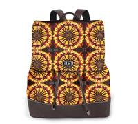 WXZYFP Sac à dos en cuir imprimé sur un seul côté pour femme, sac à dos multifonction, durable et pratique. Tourner la flamme, noir, taille unique