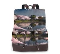 WXZYFP Sac à dos en cuir imprimé sur un seul côté pour femme, sac à dos multifonction, durable et pratique. Mt Fuji au début du printemps, noir, taille unique