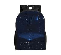 WXZYFP Sac à dos intégral imprimé sur un seul côté bleu foncé, convient pour les voyages, le sport, le travail, tissu imperméable, noir, taille unique
