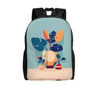 WXZYFP Sac à dos intégral imprimé sur un seul côté en bambou bleu orange Turtleback, adapté pour les voyages, le sport, le travail, tissu imperméable, noir, taille unique
