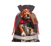 WXZYFP Sac cadeau en lin avec cordon de serrage en forme de chien pour Noël, anniversaire, fête, facile à laver