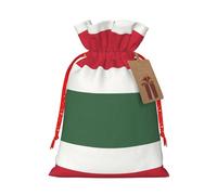 WXZYFP Sac cadeau en lin avec cordon de serrage, motif drapeau de la Hongrie, pour Noël, anniversaire, fête, facile à laver