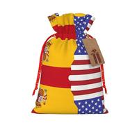 WXZYFP Sac cadeau en lin avec cordon de serrage, motif drapeau espagnol américain, pour Noël, anniversaire, fête, facile à laver