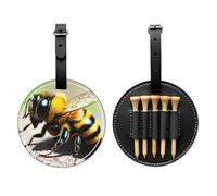 WXZYFP Sac de rangement pour tees de golf en cuir PU imprimé sur un seul côté, design à 5 points avec clip ceinture de 20 cm.