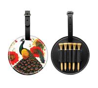 WXZYFP Sac de rangement pour tees de golf en cuir synthétique imprimé sur un seul côté, motif à 5 points avec clip ceinture de 20 cm.